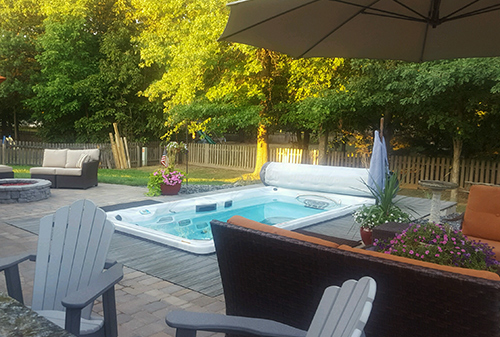 backyard swim spa installation